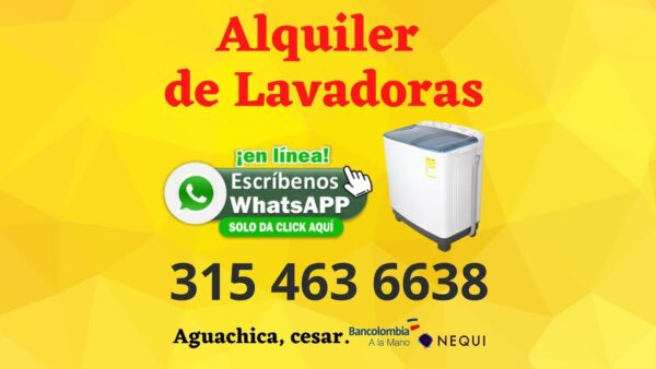 Alquiler De Lavadoras En Aguachica, Cesar